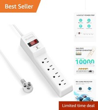 Heavy-Duty 4-Outlets Surge Protector with 980 Joules   Wall Mountable Design