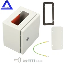 8×8×6'' Carbon Steel Electrical Enclosure IP65 Wall Mount Junction Box w/ Lock