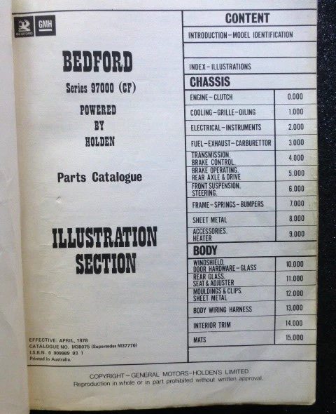 BEDFORD " 97000-CF " - Original 1978 - Original PARTS CATALOGUE - rare - - image 3 of 4