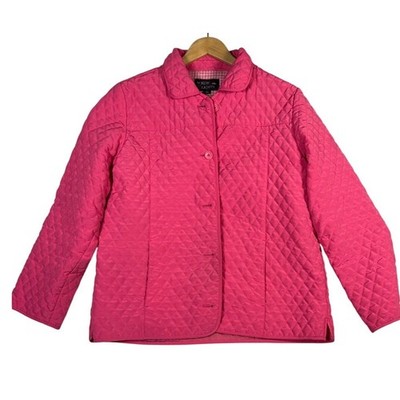 Nordic Lights Quilted Pink Jacket Women's Size L Button Front Size L