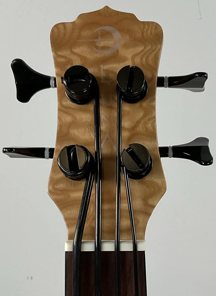Luna Quilted Ash Ukulele Bari-Bass with Bag - Satin Natural - Broken Tuning Peg - Image 4 of 4