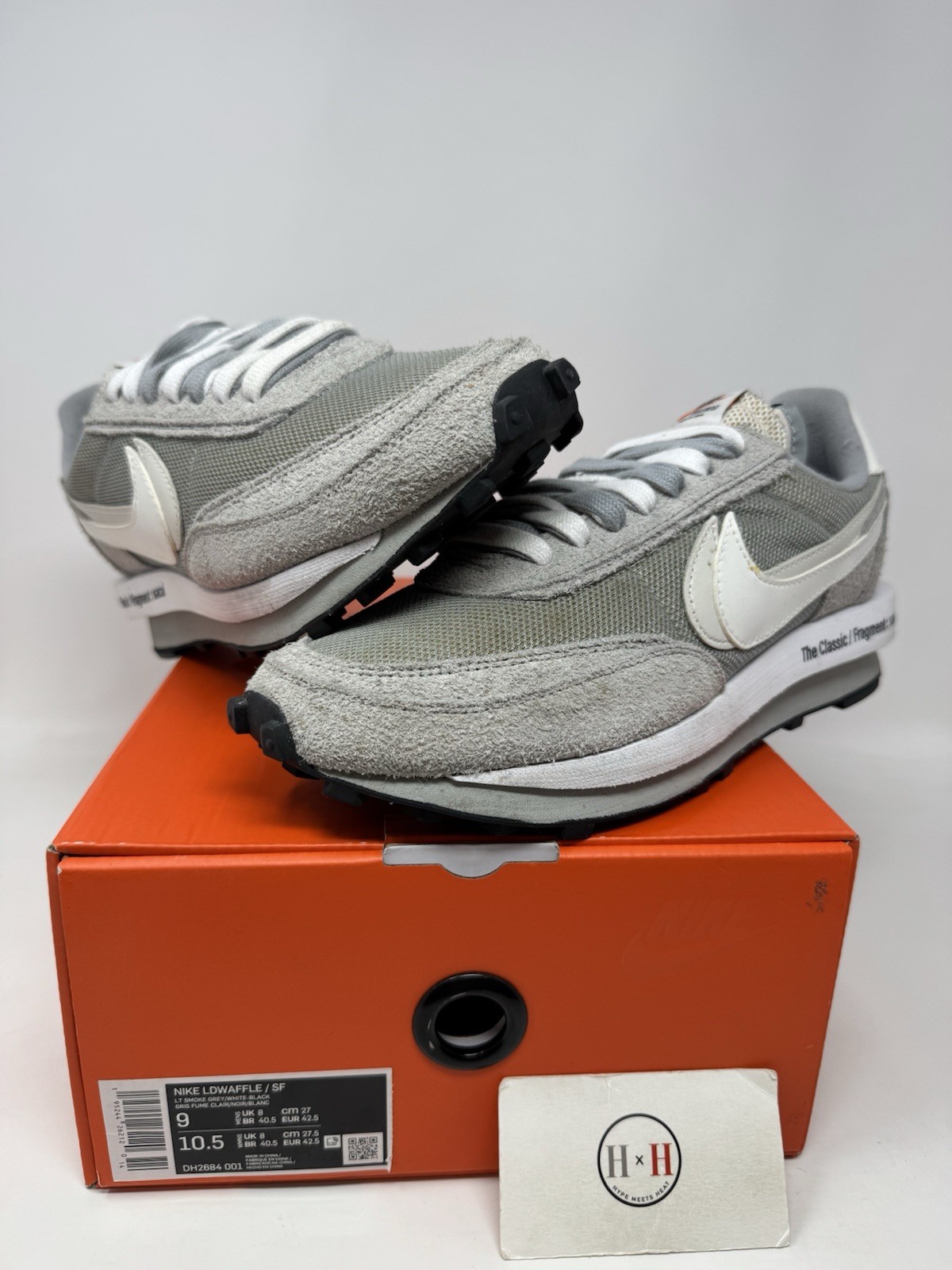 SACAI X NIKE Nike Sacai LDWaffle Fragment Light Smoke Grey 2021 taglia 9 autentiche usate rare