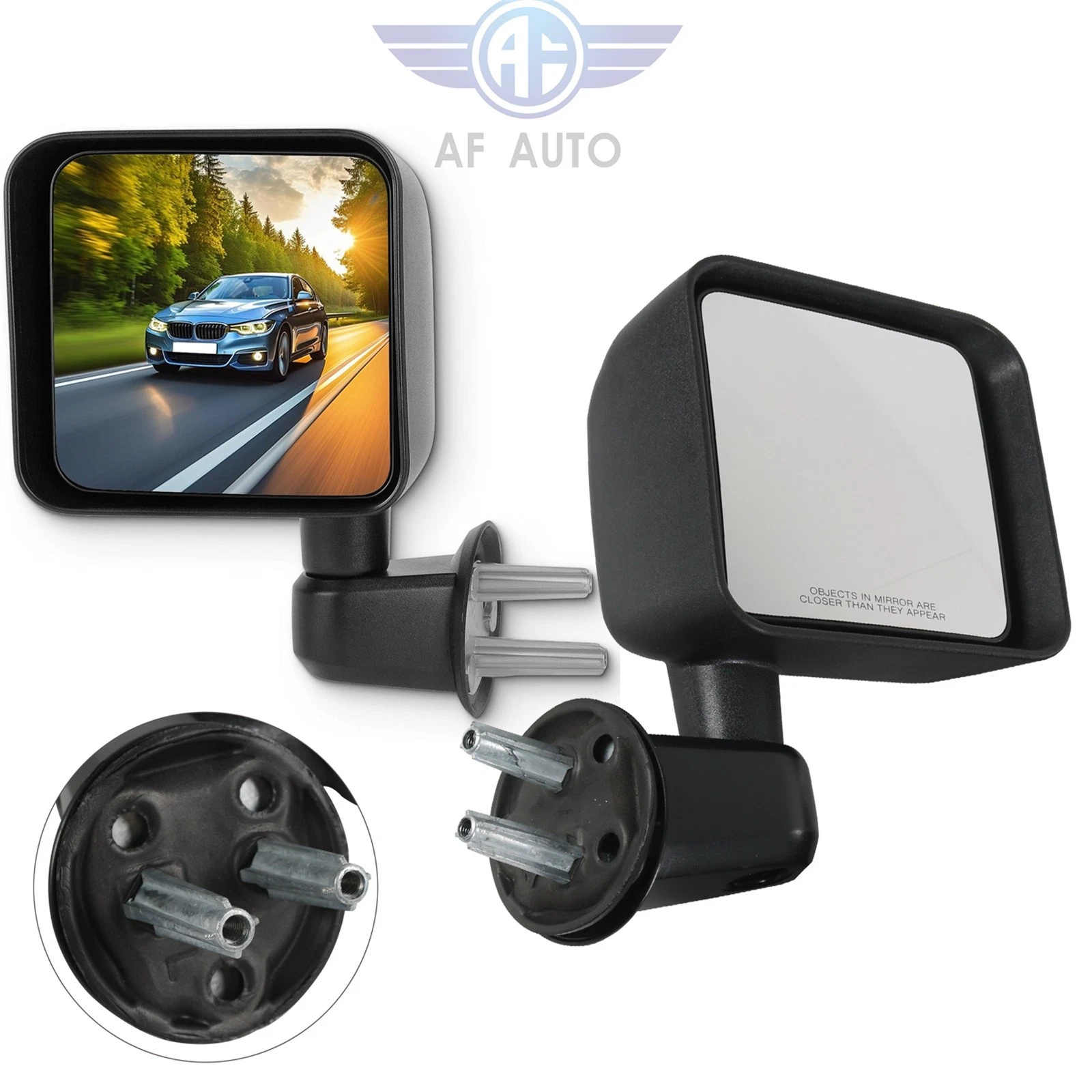 Side Mirrors Manual Pair For 2007-2017 Jeep Wrangler JK Left +Right Black
Opens in a new window or t