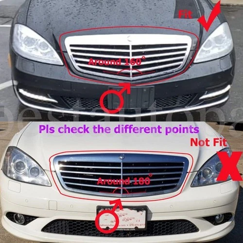 Fit For Mercedes Benz S-Class W221 2010-2013 Front Grille Grill Gloss Black Foto 2 de 4