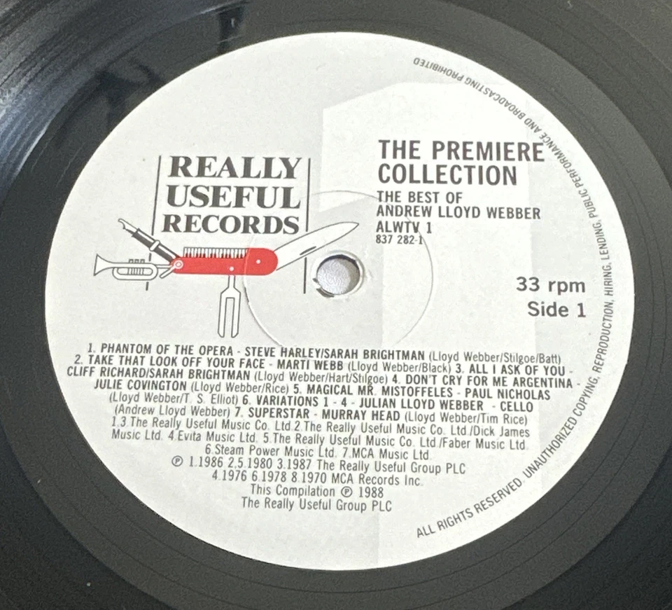 The Premier Collection Andrew Lloyd Webber LP Album Vinyl Theatre EX /EX - Image 4 of 4