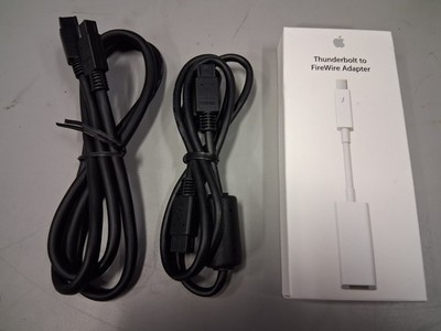 NEW Genuine Apple Thunderbolt ~ FireWire Adapter MD464LL/A A1463 + FW 800 Cables