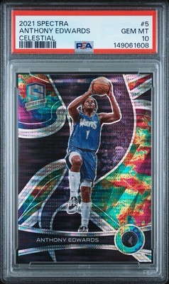 2021-22 Panini Spectra Anthony Edwards #5 Celestial Prizm /99 PSA 10 - Pop 3