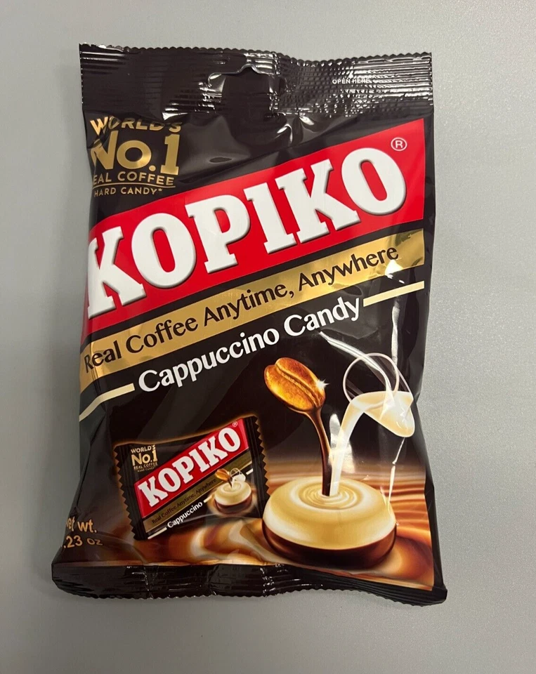 Kopiko Cappuccino Candy 4,23 oz x 3 paquetes de caramelos de café duro VENDEDOR DE EE. UU. Foto 2 de 2