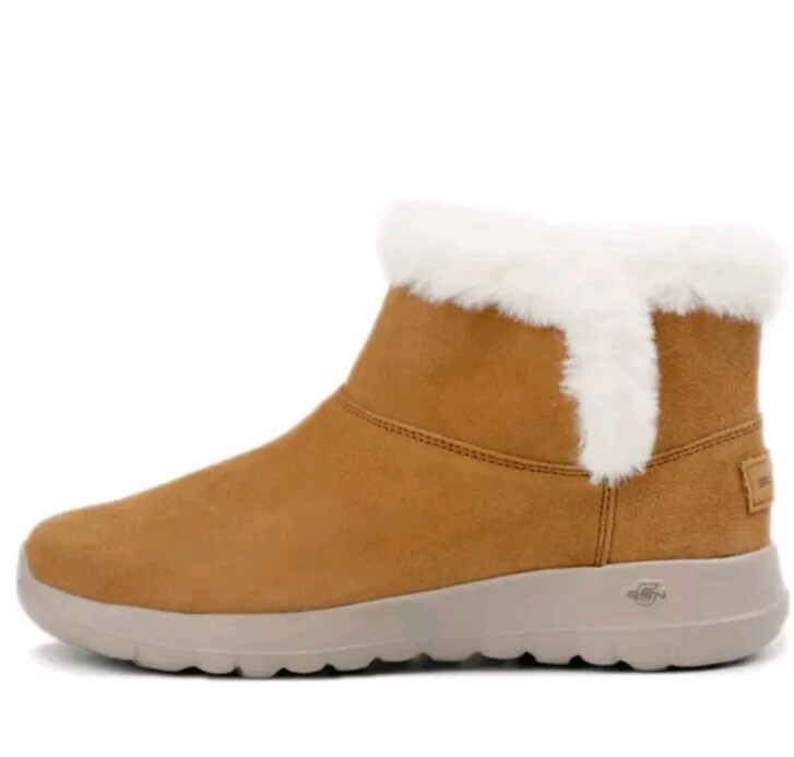 Skechers On the GO Joy Bundle Up Snow Bootie Suede Brown Women Size 10