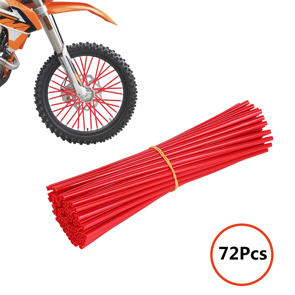 72x Motorcycle Spoke Wraps Skins Covers Wheel Decoration Motocross
