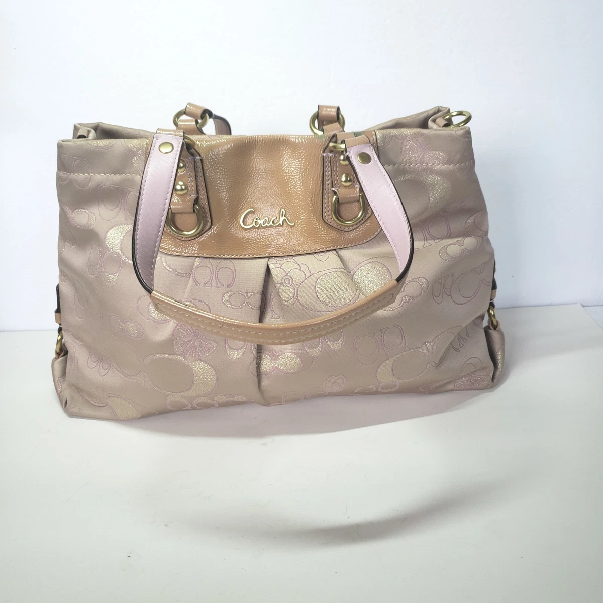 Beige store coach purse