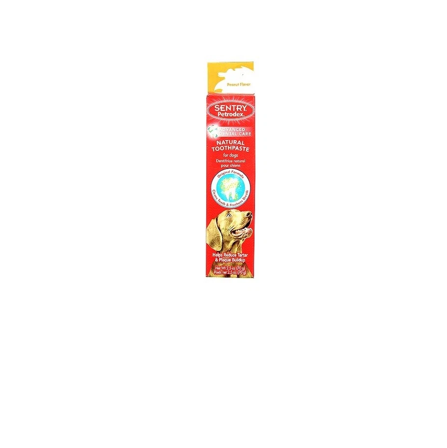 Pasta de dientes Petrodex para perros sabor mantequilla de maní - 2,5 oz - combate el mal aliento Foto 3 de 3