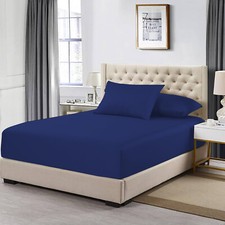 Extra Deep Fitted Sheet 16''/40cm Egyptian Cotton Single 4FT Double King Super K