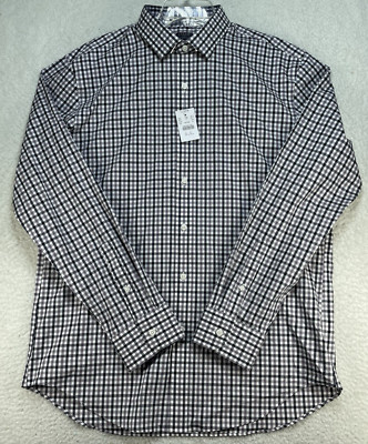 J Crew Shirt Mens Sz XL Purple Plaid Flex Wrinkle Free Slim Fit Long Sleeve NWT