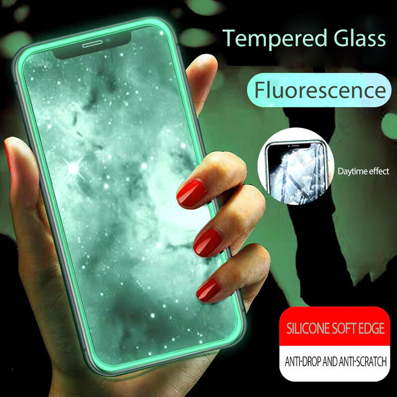 Luminous Protective Glass For iPhone 14 12 Pro 13 SE XS 11 Pro XR Tempered Glass