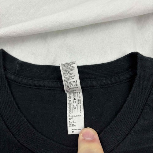 American Apparel Mens Basic T-Shirt Black Nashville Tennessee Print Crew Neck M - Imagen 6 de 9