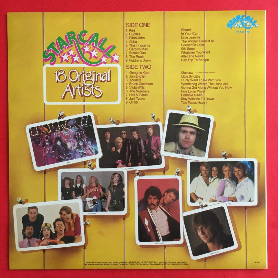 Star Call Vinyl Record Kiss Abba Hall And Oates Elton John Ol 55 Numbers Dugites - Image 4 of 4