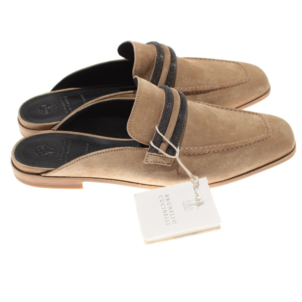 Brunello Cucinelli NWB Suede Slip-On Mules Size 39.5 US 9.5