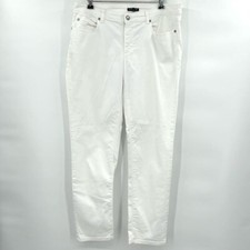 Eileen Fisher White Organic Cotton Jeans Women's 12 5 Pocket