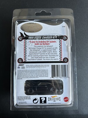 ホットウィール　RLC限定　1969 ダッジ　チャージャーR/T ブラック 1969 Dodge Charger R/T Black Redline Club Exclusive Hot