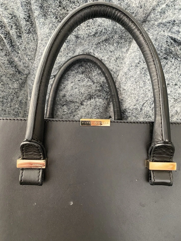 Bolso de Mano Victoria Beckham Quincy Cuero de Becerro Usado Negro Foto 2 de 4