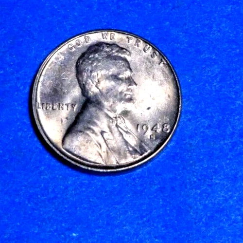 1948-D LINCOLN WHEAT CENT RED BU UNCIRCULATED "U-GRADE" TONING LOW PRICE #5