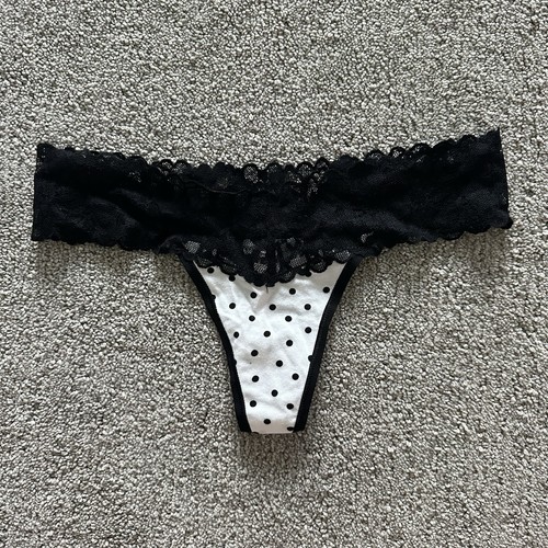 Victoria’s Secret White Black Polka Dot Thong - 04/21 - Size Small