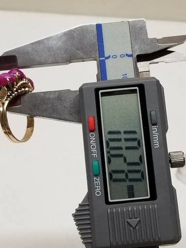 Ladies Mid-Century Modern 14K Gold Star Sapphire Cocktail Ring 3 Stone - Picture 11 of 12