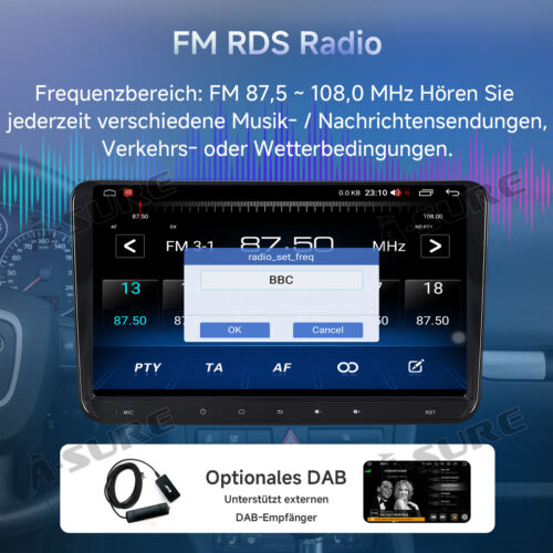 Android 14 Carplay FM GPS Kam Für Autoradio VW Golf 5 6 Polo Tiguan Touran Skoda - Bild 10 von 14