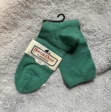Vintage NOS Bonnie Doon Fun Socks Teal Mercerized Cotton Nylon