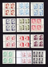 GREAT AMERICANS REGULAR ISSUES 1986-94 PLATE BLOCK SET.  (26) DIFF.  SCV $96