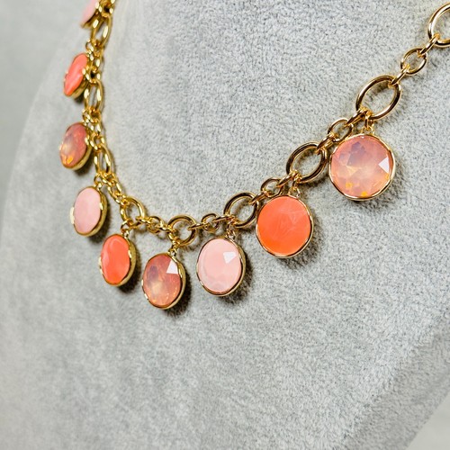 Style & Co Necklace Charm Pink Acrylic Gold Tone 20" Spring Summer Jewelry - Picture 4 of 9