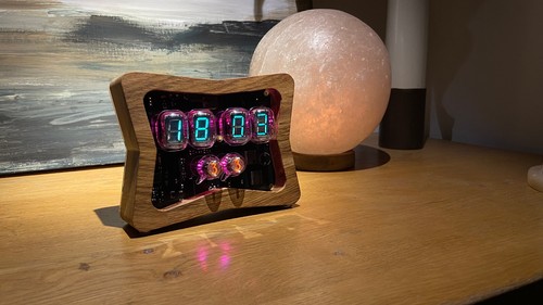 Nixie tube clock boasts both VFD and NIXIE tubes IV-22 plus IN-2 remote type C - Picture 7 of 10
