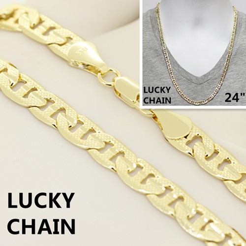 18K GOLD PLATED DIAMOND CUT LINK CHAIN 