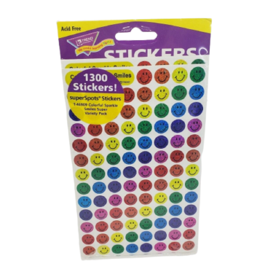 TREND ENTERPRISES Superspots Aufkleber – 800 Stück, 6 Designs, Säurefrei