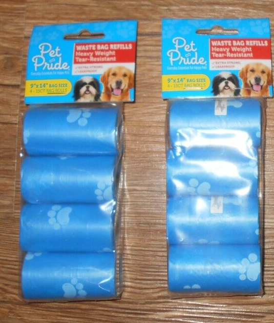 Pet Pride Two Packs Of 60 Each Dog Poo Bags eBay