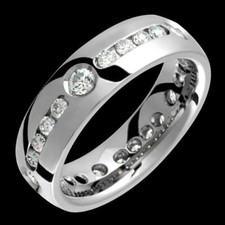 14K White Gold Plated 1.50 Ct Round Cut Moissanite Men's Wedding Band Ring SZ-13
