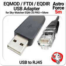 Astro Force RJ45 FTDI EQDIR USB Cable Adaptor Skywatcher EQ3/5 Pro, HEQ5 5m