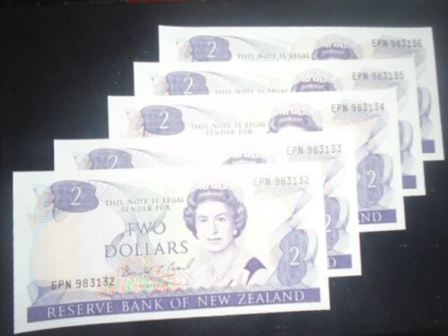 NIEUW ZEELAND, P 170c, 2 dollars, ND 1992, UNC nieuw, 5 biljetten - Afbeelding 1 van 2