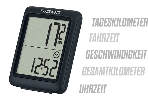 Sigma Sport BC 5.0 Fahrradcomputer mit Kabel + Zubehör 5 Funktionen Sigma Tacho - Bild 2 von 4