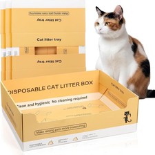 5 Pcs Disposable cat Litter Box 14.96 x 11.4 x 4.7 Inch Disposable Litter Boxes