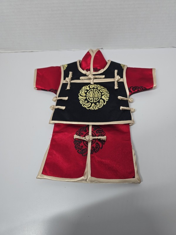 Authentic 2 pc Collectible Asian Oriental Ceremonial Mini Costume  11" 