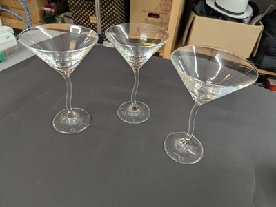 3xVintage LEONARDO Champagnerschale Cocktail Martini GLÄSER, geschwungener Stiel