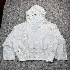 O  Neill Womens Large Renata Hooded Woven Top Beach White