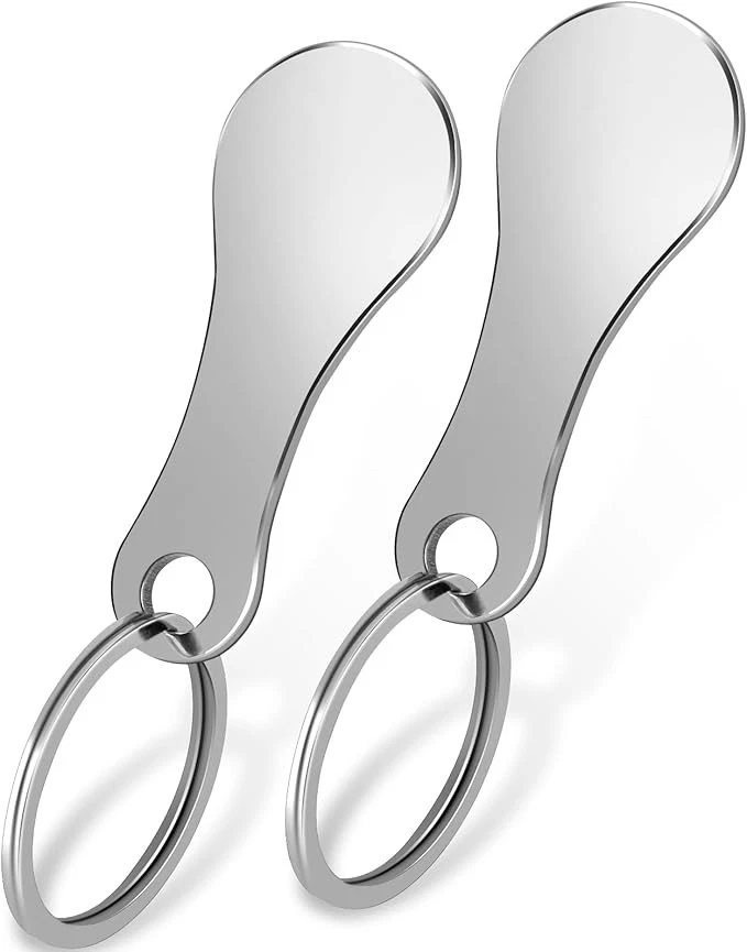 TRIGGI Einkaufswagenlöser – Abziehbarer Chip Mit Eishockey-Motiv – Aus Edelstahl, Beidseitiger Druck, Epoxidbeschichtet