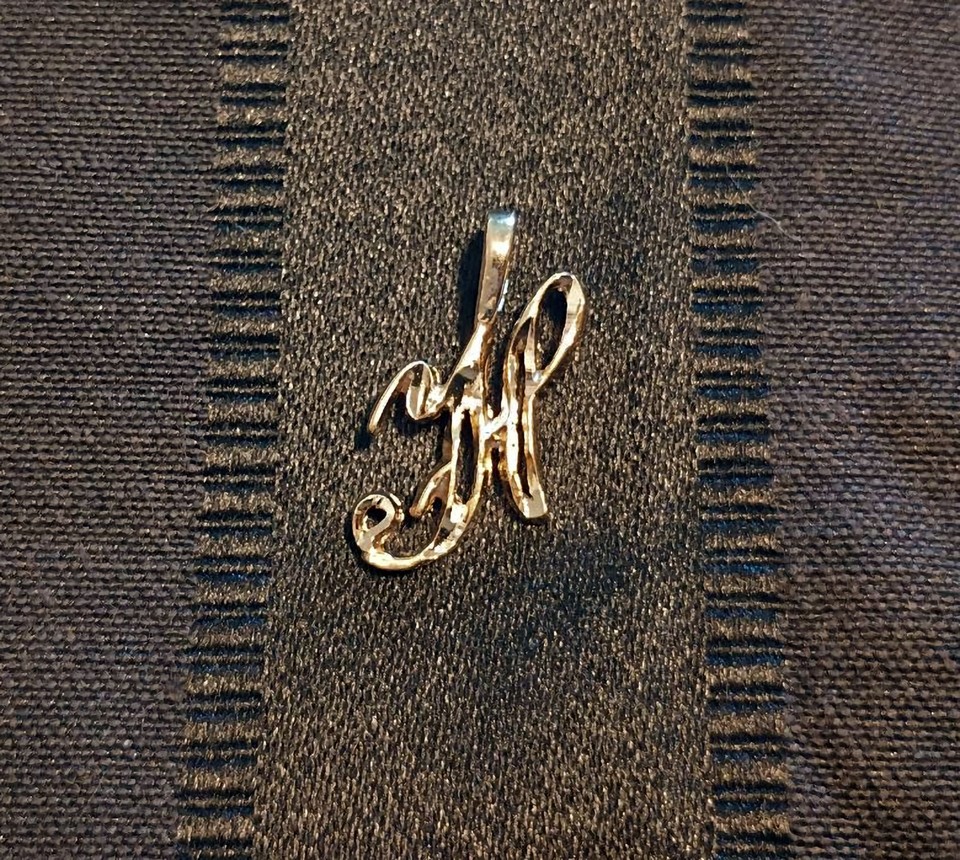 Initial Letter Pendant 24k Yellow Gold Plated Cursive Letters A to Z ...