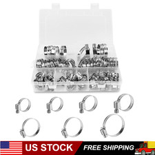 130pcs Gear Stainless Steel Adjustable Hose Clamps Worm Clamp Assortment Set New 130pcs Gear Stainless Steel Adjustable Hose Clamps Worm Clamp Assortment Set New