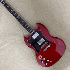 Left hand SG electric guitar red solid body lightning inlay fingerboard in us