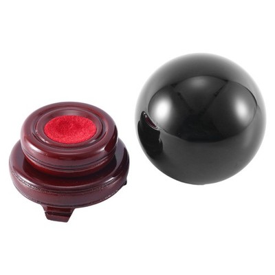 80 mm Natürliche Schwarze Kugel Kristall Heilstein mit Sockel T6B98298