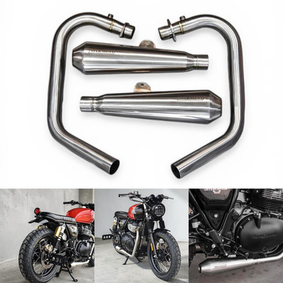 Komplette Auspuffanlage für Royal Enfield Continental GT650 Interceptor650 IN...